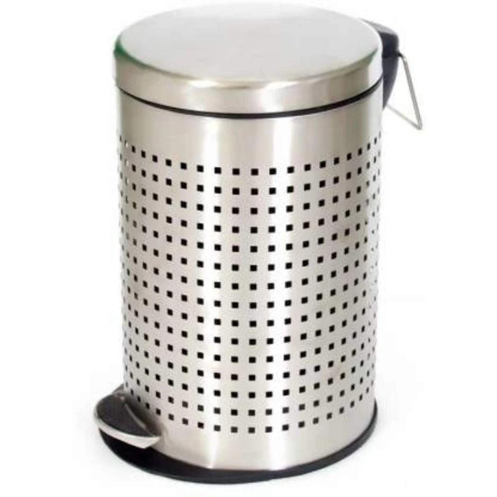 Palomino Stainless Steel Perforated Pedal Dustbin with Plastic Bucket/Waste bin/Trash Bin/Garbage bin for Home & Office (11 Litre)