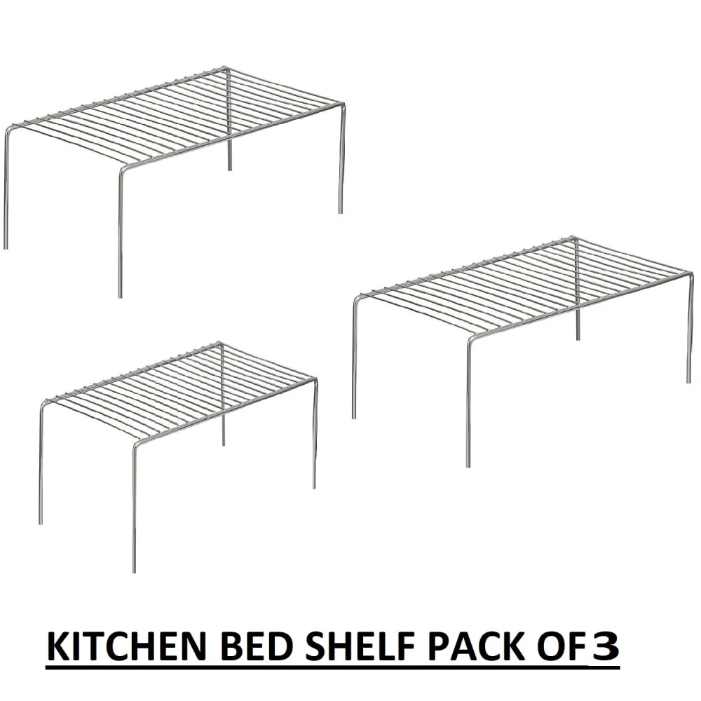 Palomino Stainless Steel Under Cabinet Kitchen Dish Rack Expandable Storage Floating Shelves for Kitchen Multipurpose Organizer with Anti-Rust Nano Coating(Pack of 3)