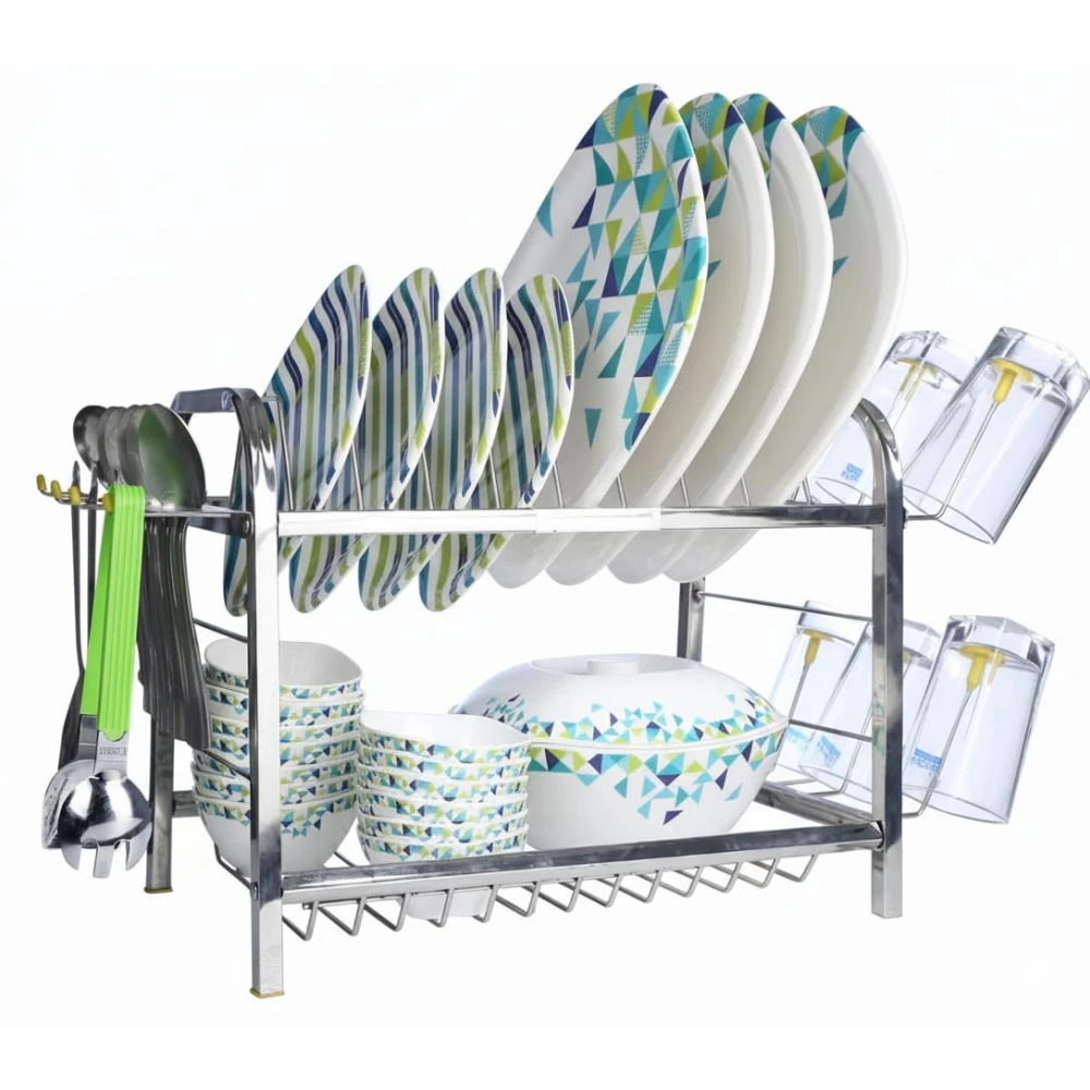 Palomino Mini 2 Layer Kitchen Rack 12inch *15 inch Wall Mount Kitchen Dish Rack Plate Cutlery Stand | Kitchen Utensils Rack | Modern Storage Rack | Dish Storage