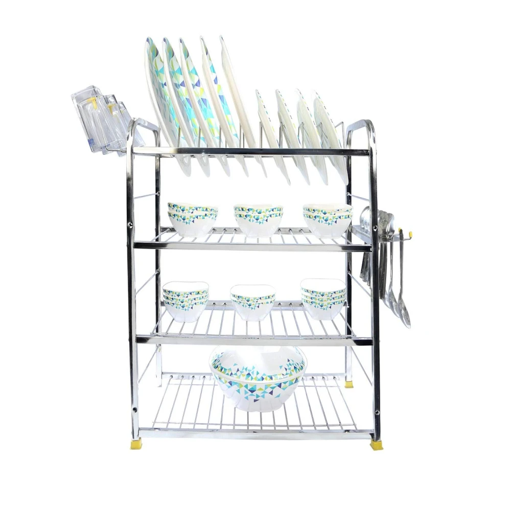 Palomino Stainless Steel 4 Layer Shelf Wall Mount Kitchen Dish Rack Kitchen Organizer (24 X 18 Inch)