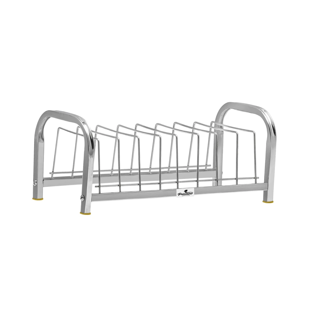 Homify Stainless Steel Dish Rack – 6-Plate Chrome Plated Plate Stand/Utensil Rack for Kitchen – Durable & Rust-Resistant Plate Organizer