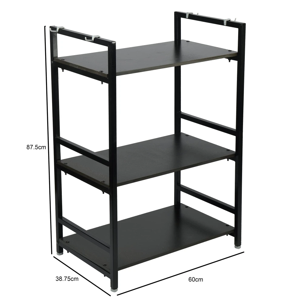 PALOMINO 3 Layer Microwave Rack/Kitchen Rack/Storage Shelf for Home, Office, Printer Desk Containers Kitchen Rack (Brown)(Iron)