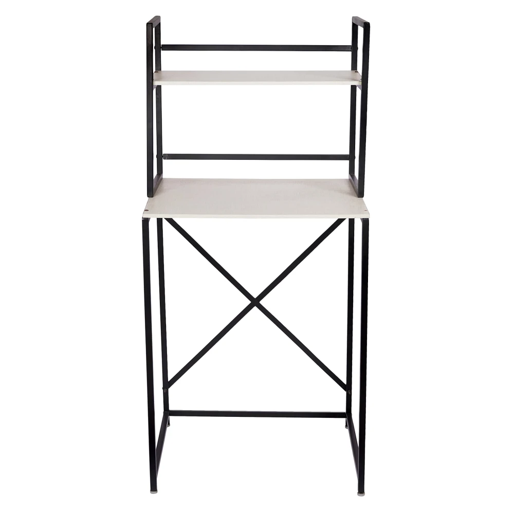 HOMIFY Washing Machine 2 Shelf Rack Stand for Storage Organizer in Bathroom and Washing Area/ Multipurpose Space Saving Standing Shelf for Bathroom Toilet/ Washing Machine Shelf Stand (Brown-White)