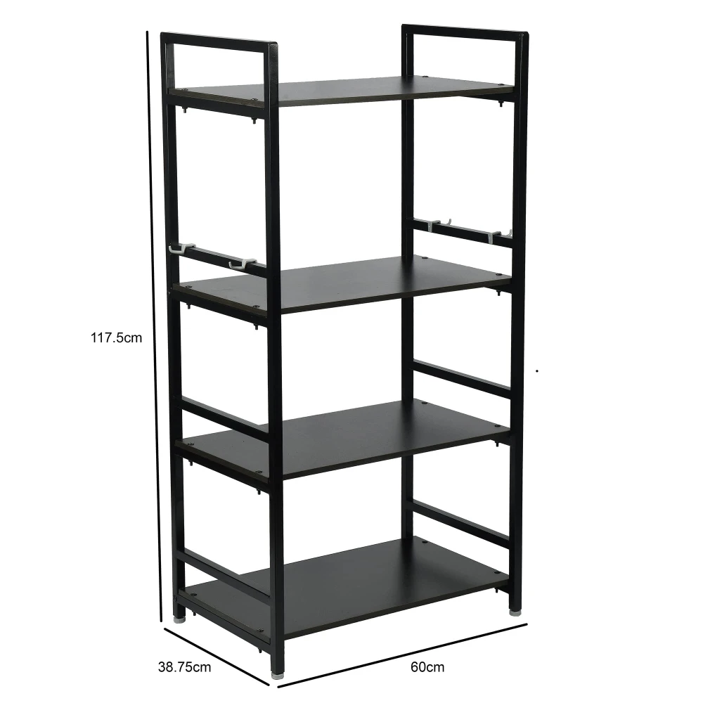 PALOMINO 4 Layer Microwave Kitchen Rack/Storage Shelf for Home, Office, Printer Desk - Tiered Shelf Containers (Brown)(Iron)
