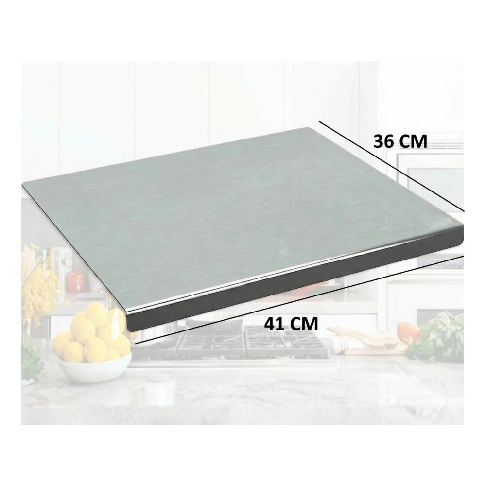 Palomino Ultra-Hygienic 304 Stainless Steel Cutting Board - Mold & Rust Free | Large 41x29cm Kneading & Chopping Surface with Safe Round Edges | Easy and Clean Kitchen Essential