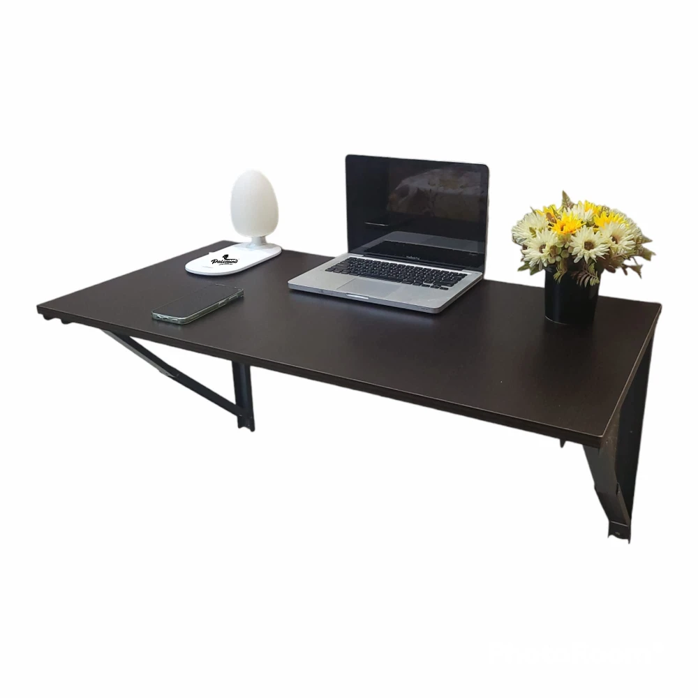 Palomino Wall Mounted Engineered Wood Foldable Study Table with Free Wallshelf-Activity, Games, Bedside Laptop Folding Table (Wenge Brown - 40 inch x 16 inch)