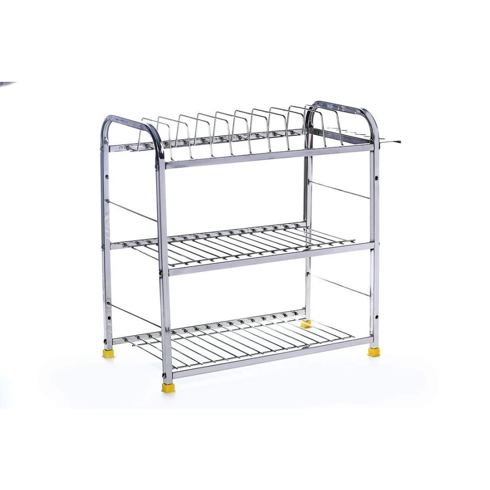Palomino 3 Layer 18 Inch Kitchen Dish Rack Plate Cutlery Stand/Kitchen Utensils Rack/Modern Kitchen Storage Rack/18 * 18