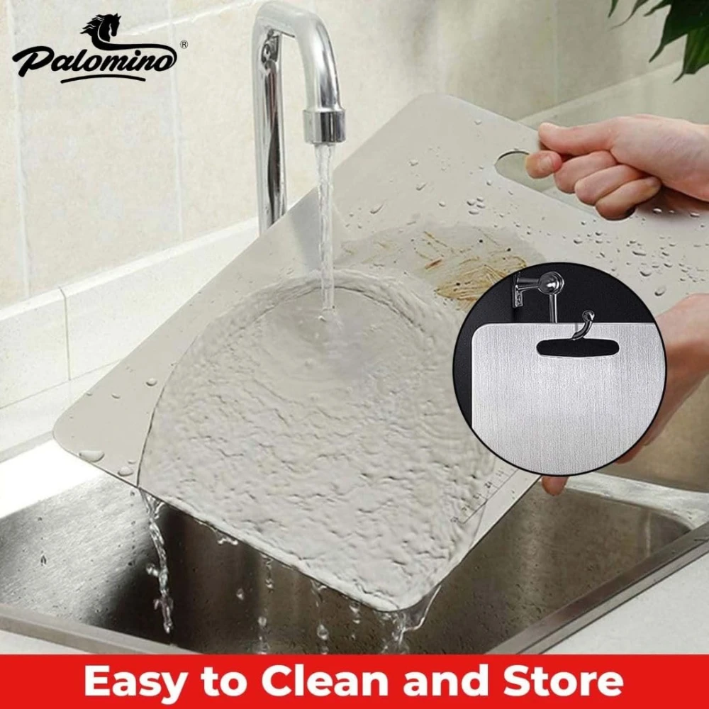 Palomino All-in-One Stainless Steel Chopping Board & Rolling Pin | Non-Slip, Round Edge, Rust-Proof | Ideal for Fruits, Meat & Veggies