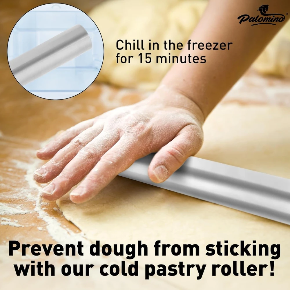 Palomino All-in-One Stainless Steel Chopping Board & Rolling Pin | Non-Slip, Round Edge, Rust-Proof | Ideal for Fruits, Meat & Veggies