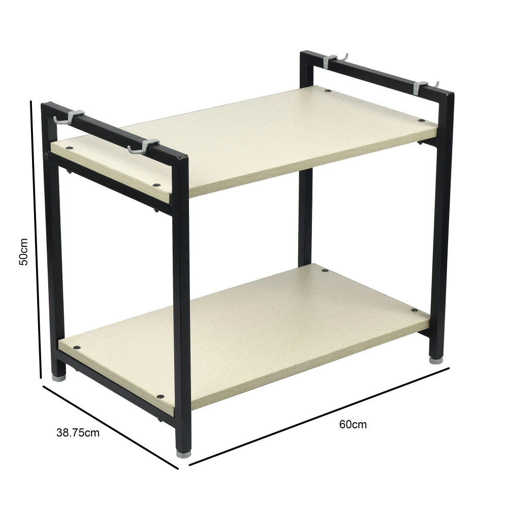 Palomino Iron Microwave Oven Rack/Kitchen Storage Shelf for Home, Office, Printer Desk Containers (White)