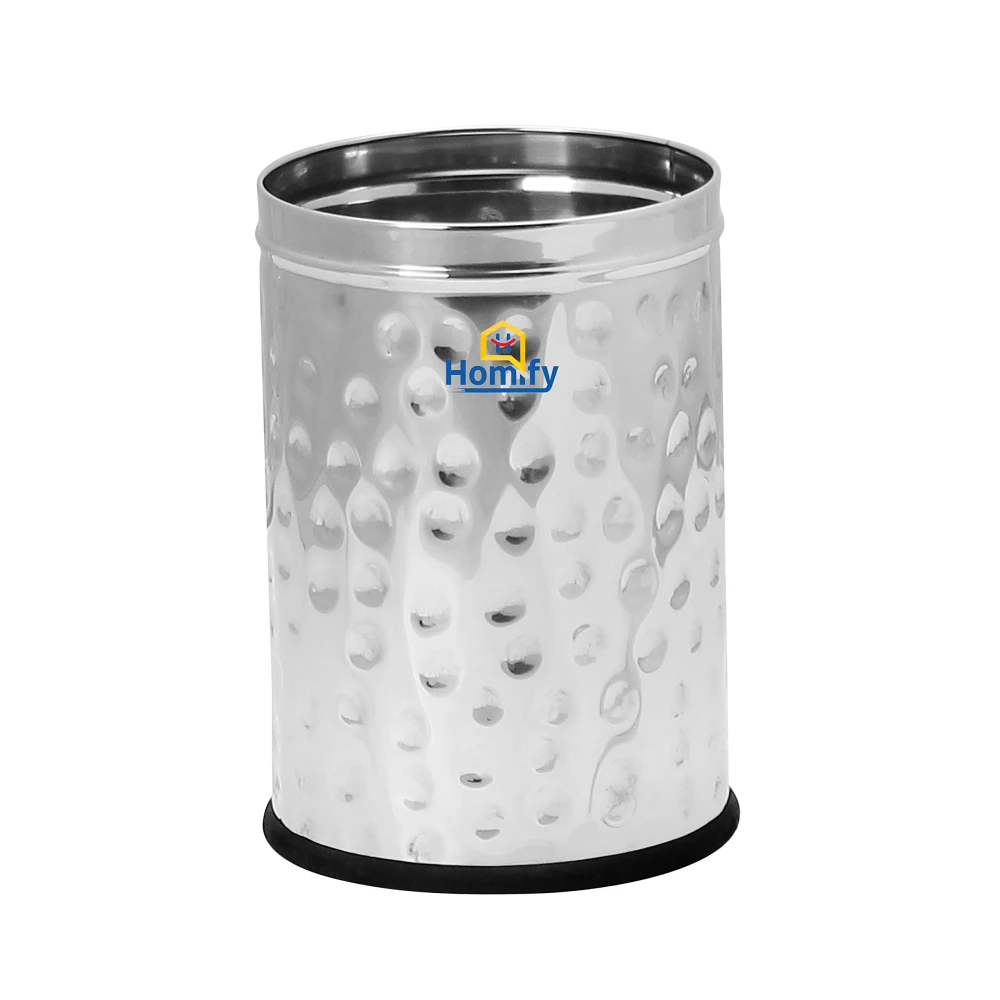 Palomino Stainless Steel Plain Dustbin/Waste bin/Trash Bin/Garbage Steel Dustbin - 7 litre