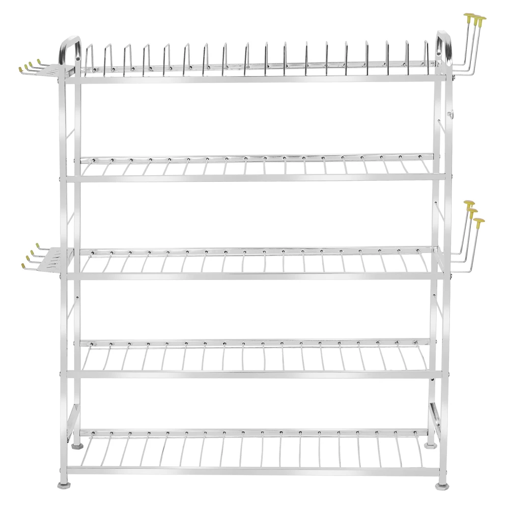 Homify Wall Mount Kitchen Utensils Dish Rack | Stainless Steel Utensil Rack/Stand | Dish Stand/Holder | Kitchen Organizer | Utensils Rack with Plate & Cutlery Stand (36 x 30)
