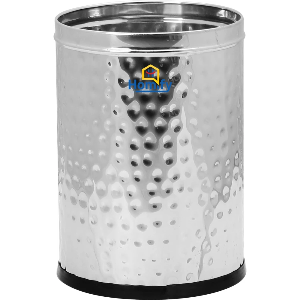 Homify Steel Dustbin Stainless Steel Dustbin for Home Kitchen Office Garbage Bin Trash Can -11 LTR