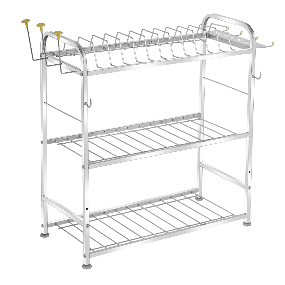 Palomino Wall Mount Kitchen Utensils Dish Rack | Stainless Steel Utensil Rack/Stand | Dish Stand/Holder | Kitchen Organizer | Utensils Rack with Plate & Cutlery Stand (24 x 21)