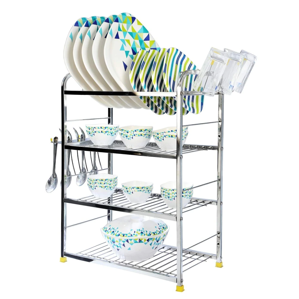 Palomino Stainless Steel 4 Layer Shelf Wall Mount Kitchen Dish Rack Kitchen Organizer (24 X 18 Inch)