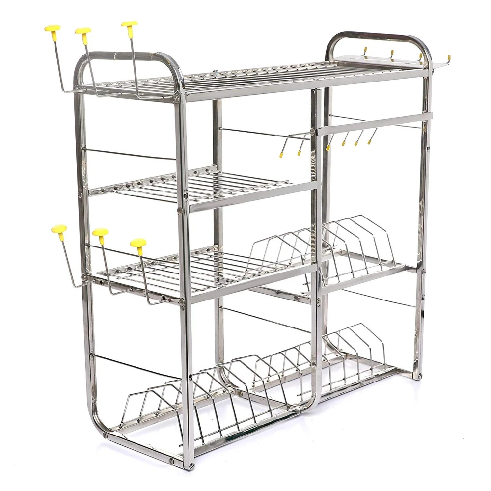 Palomino 24 Inch 5 Layer Wall Mount Kitchen Dish Rack Plate Cutlery Stand | Utensils Rack | Modern Storage Rack | Dish Rack (24 * 24 INCH)