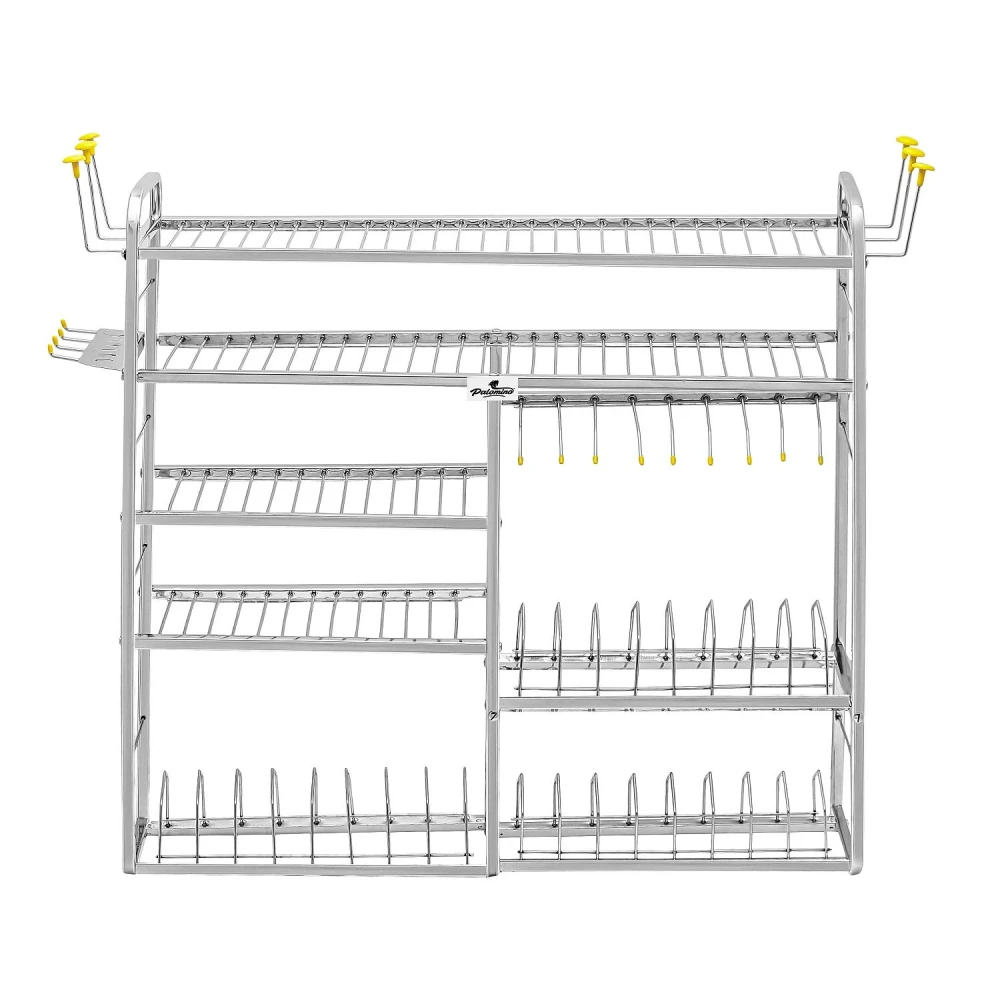 Homify Stainless Steel Polo Wall Mount 5 Layer Modern Kitchen Utensils Dish Rack Stainless Steel Kitchen Rack Utensil Rack Utensil Stand - 30 inch