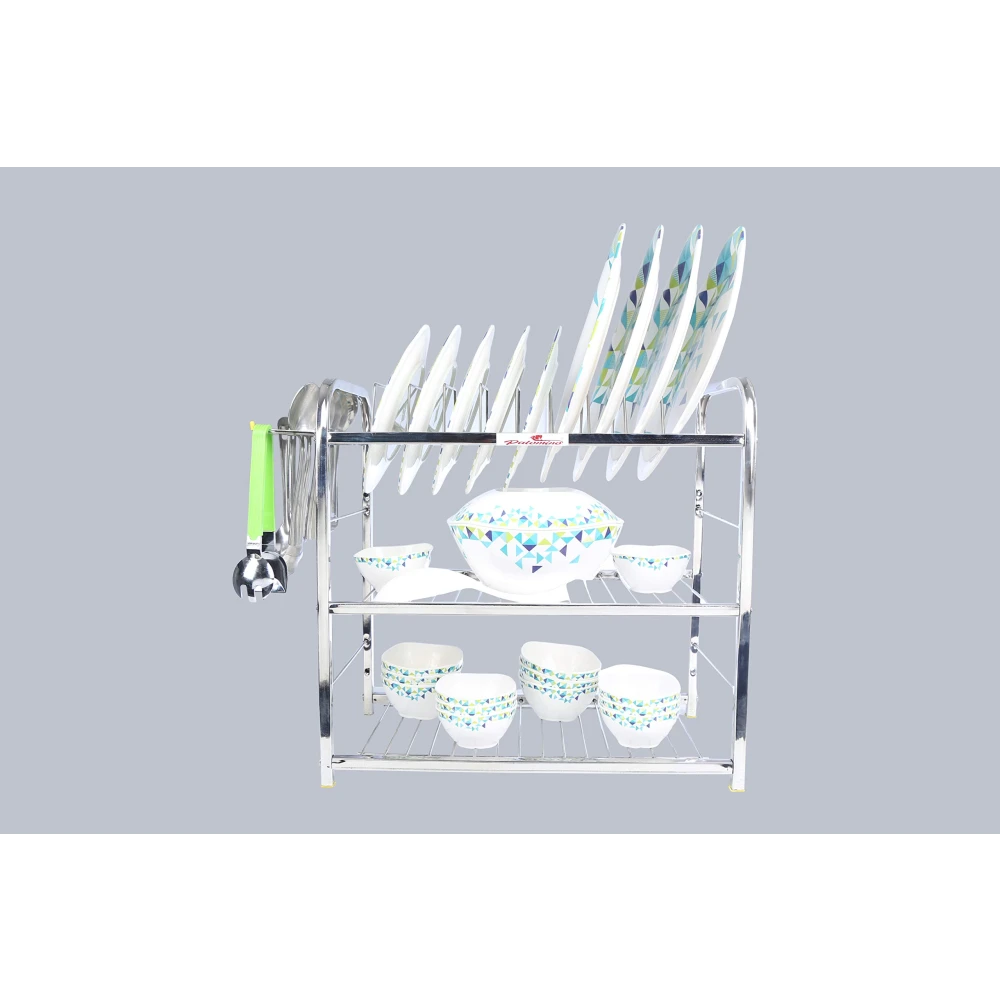 Palomino 3 Layer 18 Inch Kitchen Dish Rack Plate Cutlery Stand/Kitchen Utensils Rack/Modern Kitchen Storage Rack/18 * 18