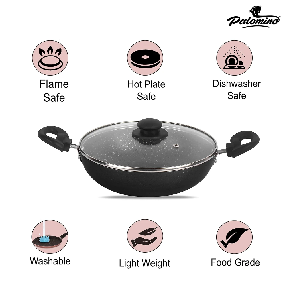 Palomino Non-Stick Aluminium Cookware Set for kitchen (Non-Induction Base)