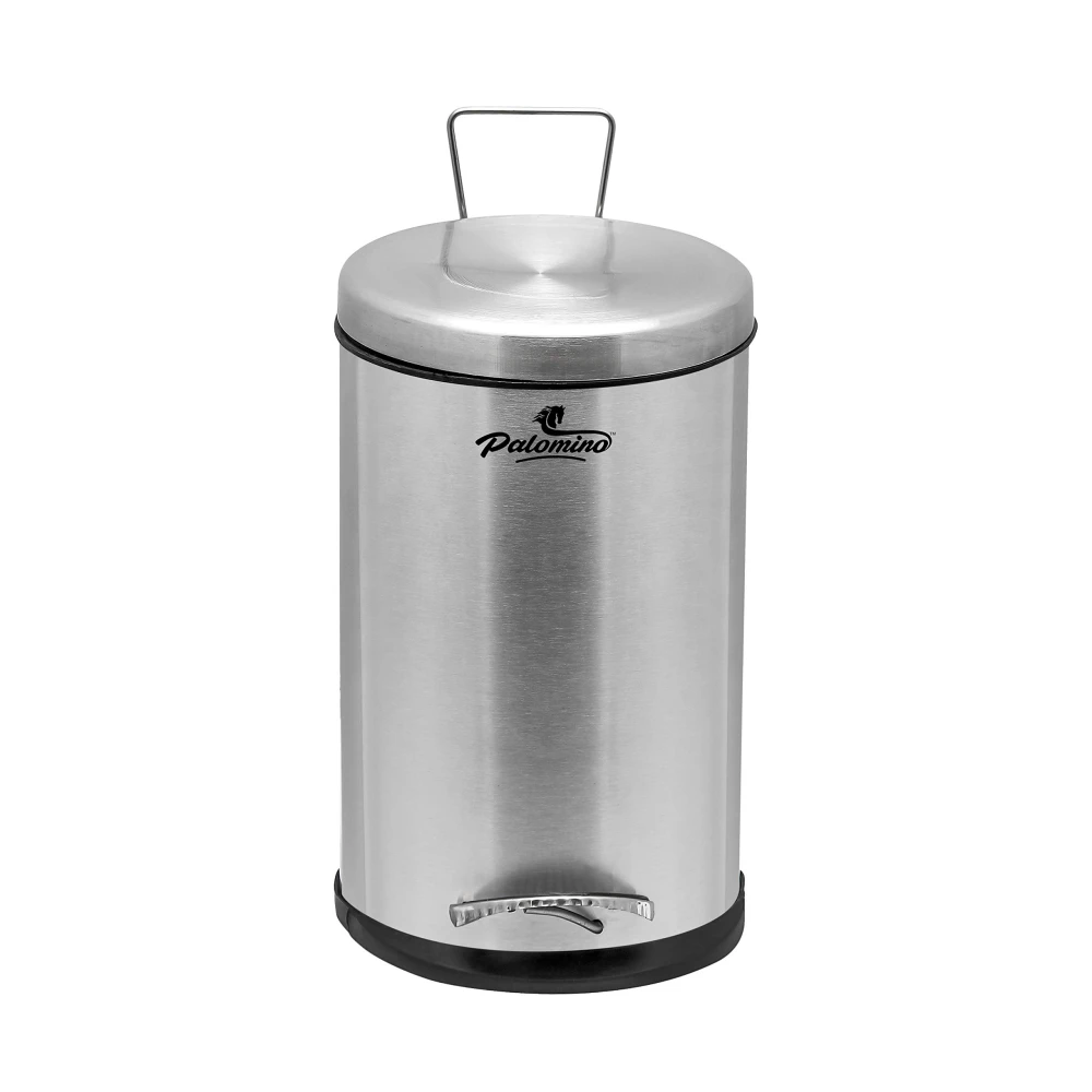 PALOMINO Stainless Steel Plain Pedal Dustbin/Plain Pedal Garbage Bin with Plastic Bucket - 7L
