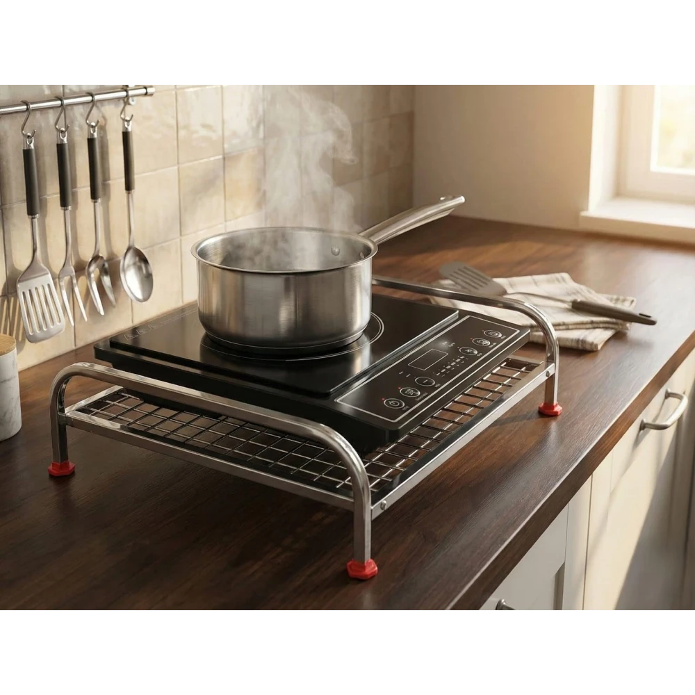 Palomino Heavy-Duty Stainless Steel Shelf | Countertop Storage Organizer for Induction Cooktop, Office Supplies, & Toiletries Organizer