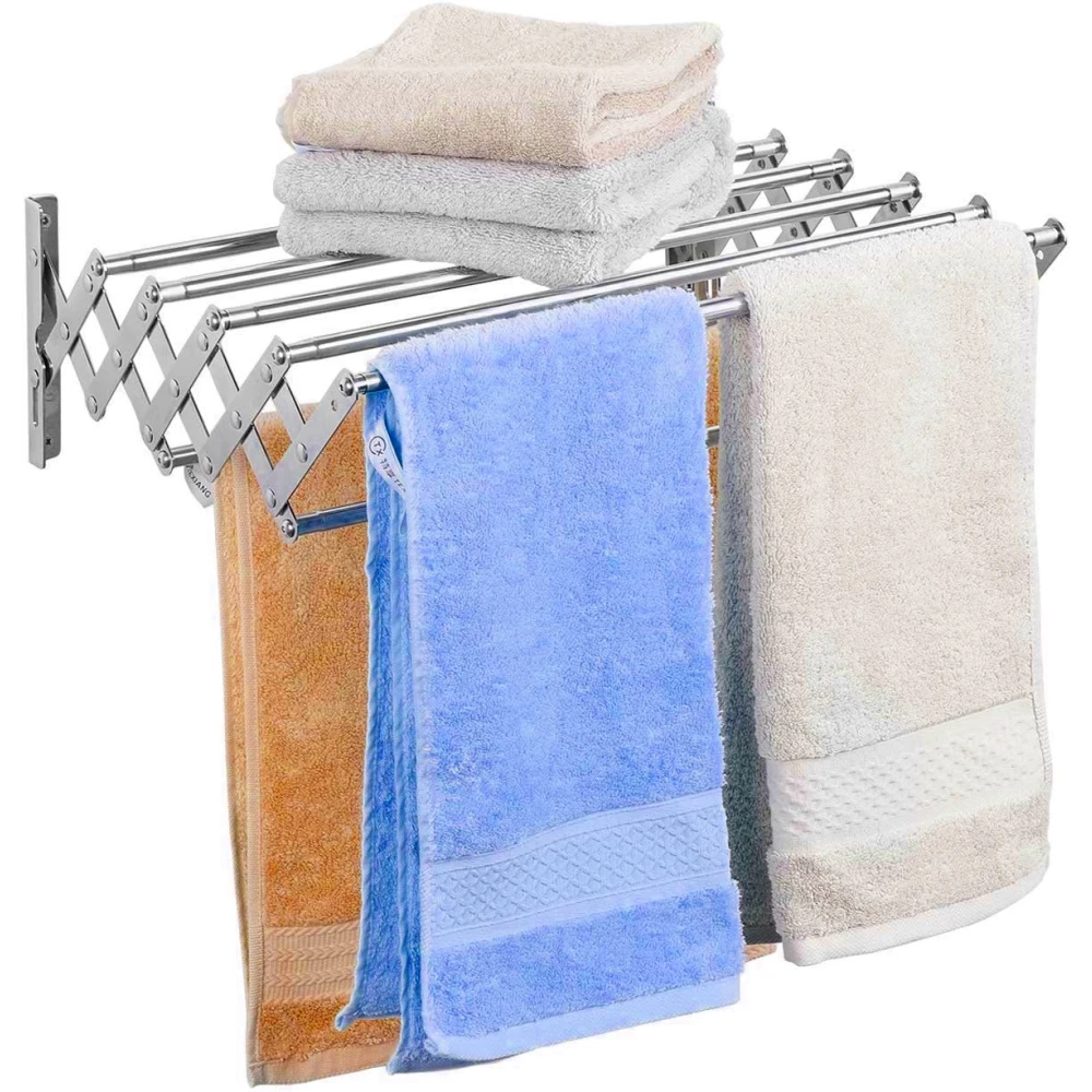 Palomino 7 Rod - Rust-Free Stainless Steel Wall Mount Clothes Drying Stand/Cloth Dryer Racks/Towel Bar Dry Foldable Laundry Rack for Bathroom/Balcony/Indoor/Outdoor/Home/Office/Flat (30 inches)