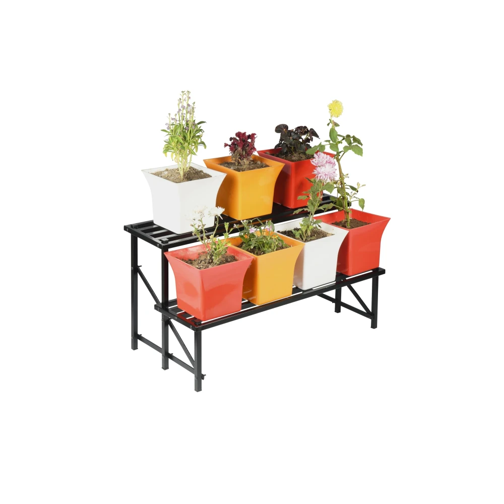 Palomino Indoor/Outdoor Flower Pot Stand Plant Stand Gamla Stand Pot Stand for Home 1000MM Plant Container Set 2 Step (Metal)