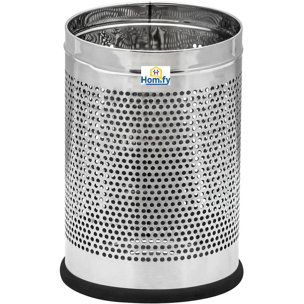 Homify S S Dustbin Perforated Dustbin for Office Home Kitchen Stainless Steel Dustbin- 5LTR