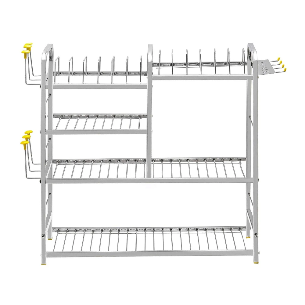 Palomino Wall Mount Utensils Rack | Stainless Steel Dish Stand | Plate Holder & Cutlery Organizer for kitchen(24 x 24 Inches)