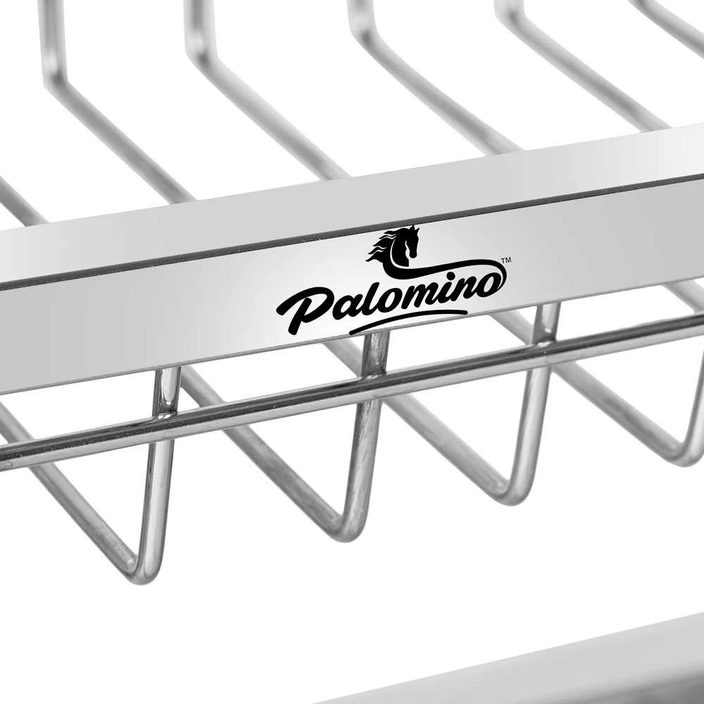 Palomino Stainless Steel Dish/Plate Rack/Stand | Utensil Rack | Modern Kitchen Rack | Container/Jar Stand | Dish Organizer | Rack with Plate & Cutlery Rack (24X18 Inch 3 Layer Kitchen rack)