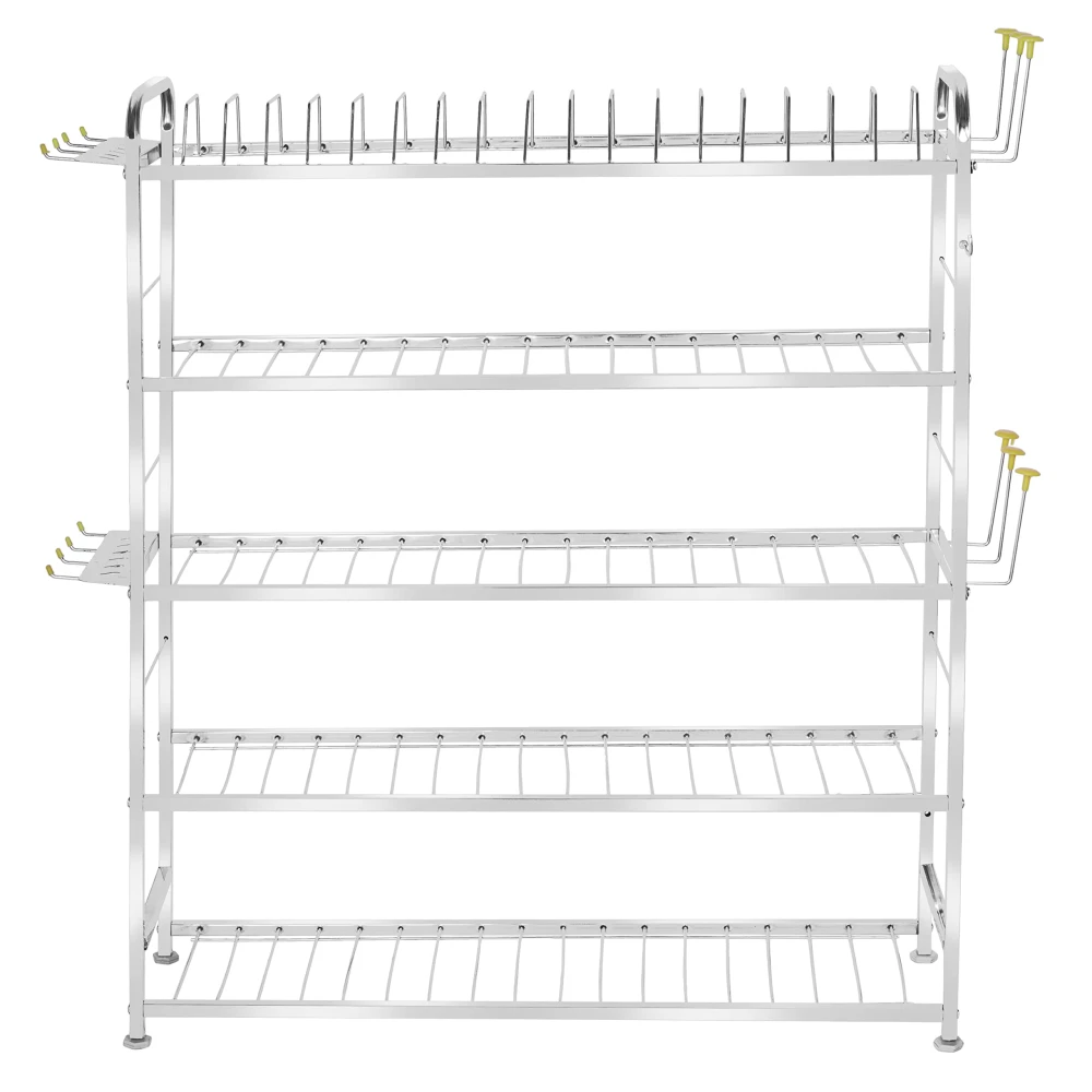 Palomino Wall Mount Kitchen Utensils Dish Rack | Stainless Steel Utensil Rack/Stand | Dish Stand/Holder | Kitchen Organizer | Utensils Rack with Plate & Cutlery Stand (36 x 30)