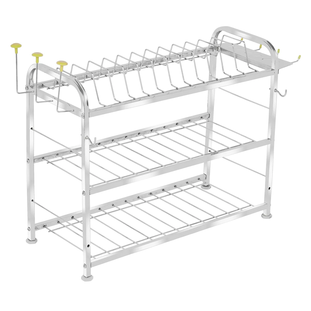 Palomino Wall Mount Kitchen Utensils Dish Rack | Stainless Steel Utensil Rack/Stand | Dish Stand/Holder | Kitchen Organizer | Utensils Rack with Plate & Cutlery Stand (18 x 21)