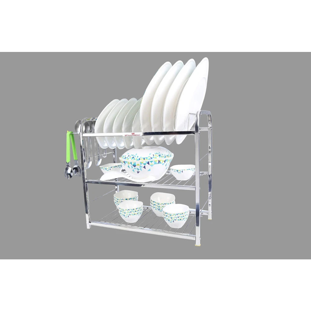 Palomino 3 Layer 18 Inch Kitchen Dish Rack Plate Cutlery Stand/Kitchen Utensils Rack/Modern Kitchen Storage Rack/18 * 18