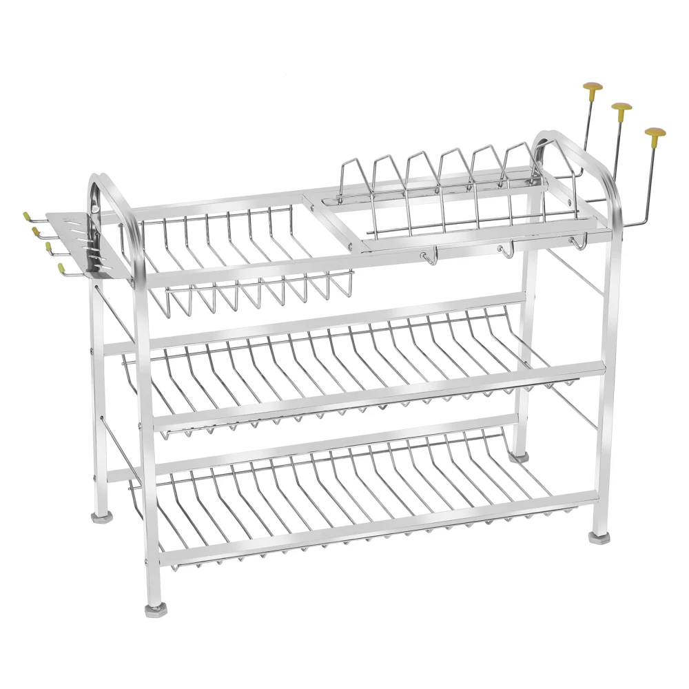 Homify Opal 18x21 inch Wall Mount Kitchen Utensils Dish Rack | Stainless Steel Utensil Rack/Stand | Dish Stand/Holder | Kitchen Organizer | Utensils Rack with Plate & Cutlery Organizer
