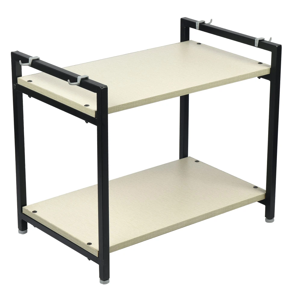 Palomino Iron Microwave Oven Rack/Kitchen Storage Shelf for Home, Office, Printer Desk Containers (White)