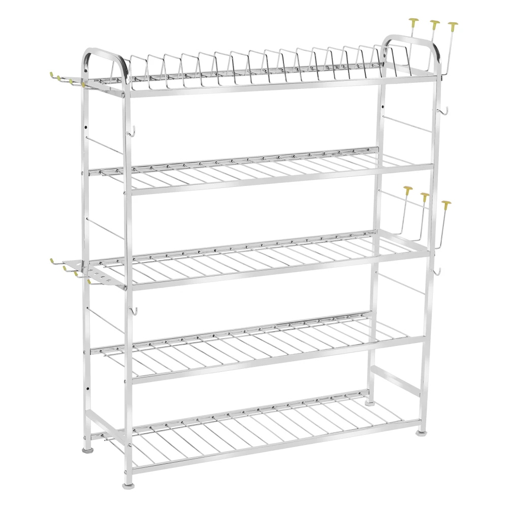 Palomino Wall Mount Kitchen Utensils Dish Rack | Stainless Steel Utensil Rack/Stand | Dish Stand/Holder | Kitchen Organizer | Utensils Rack with Plate & Cutlery Stand (36 x 30)