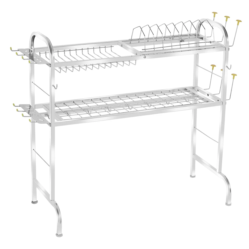 Homify Stainless Steel Over The Sink Dish Drying Rack 28 Inch| 2-Tier Utensil Holder for Kitchen | Counter Top Sink Rack | Standing Shelf for Organize Kitchen | Kitchen Dish Rack (2 Shelf)