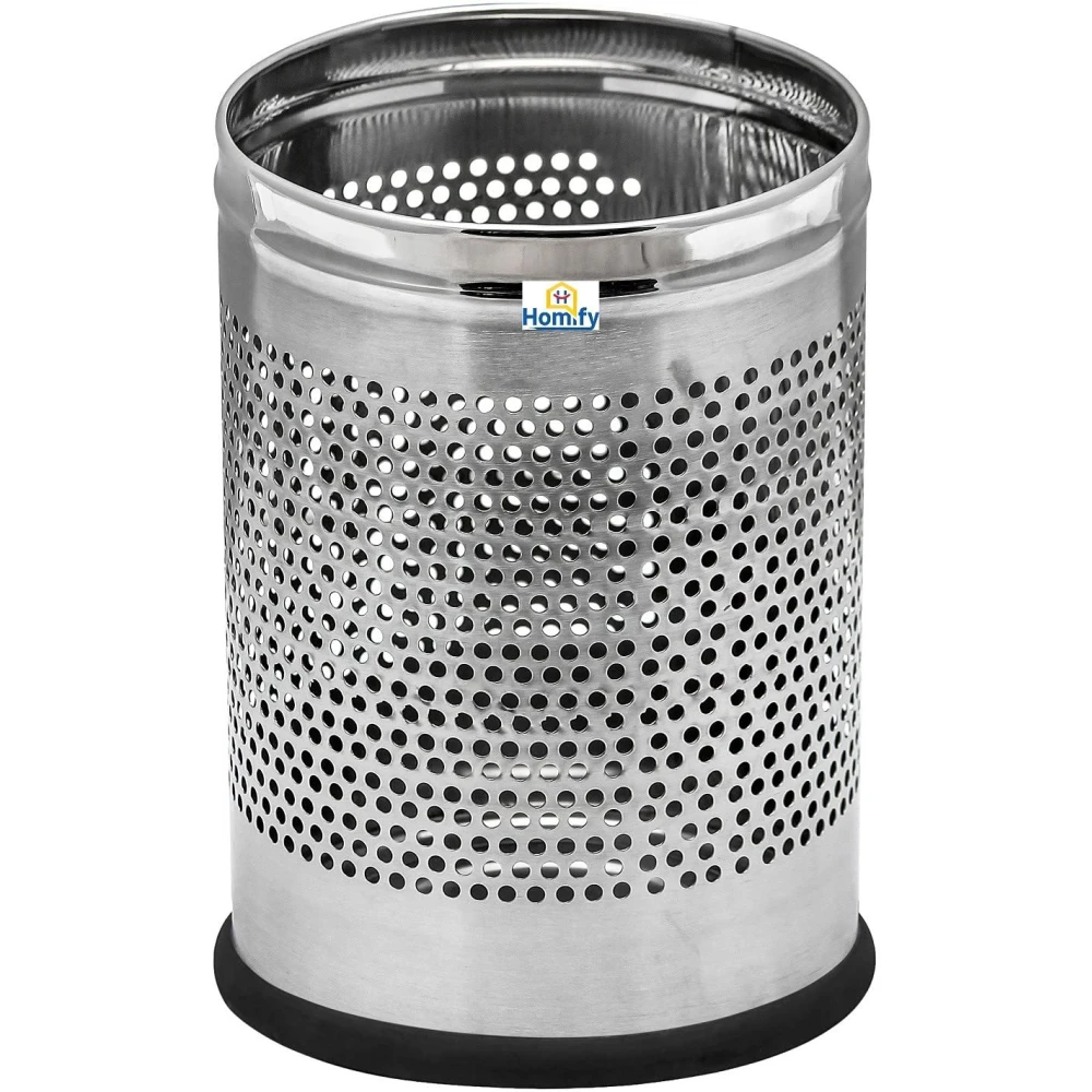 Homify Stainless Steel Perforated Pedal Dustbin with Plastic Bucket/Waste bin/Trash Bin/Garbage bin for Home & Office- 11 LTR