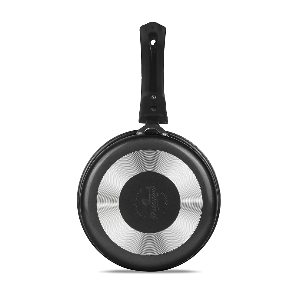 Palomino Aluminium Sauce Pan | Heavy Duty Non-Stick Sauce Pan | Cookware with Bakelite Handle (16CM (Non IB), Black)