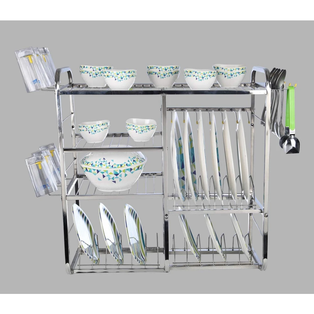 Palomino 24 Inch 5 Layer Wall Mount Kitchen Dish Rack Plate Cutlery Stand | Utensils Rack | Modern Storage Rack | Dish Rack (24 * 24 INCH)