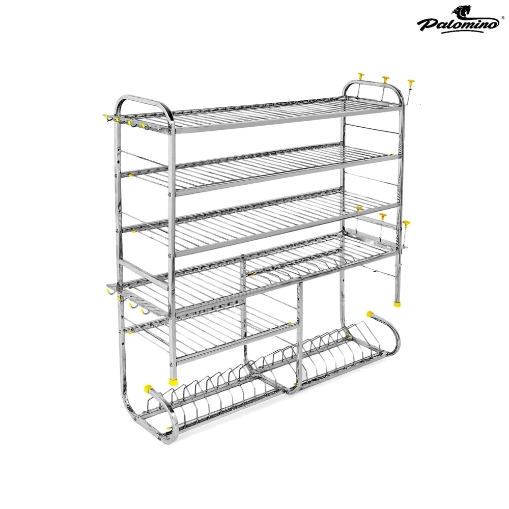 Palomino Kitchen Dish Rack | Wall Mounted | 6 Shelves | Stainless Steel Rack | Holds 18+ Plates | Space-Saving | Rustproof | Easy Assembly (36x30 INCH)