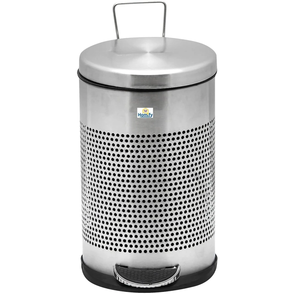 Homify Stainless Steel Dustbin for home Kitchen Office bathroom Trash Can Waste bin Stainless Steel Dustbin - 7 LTR