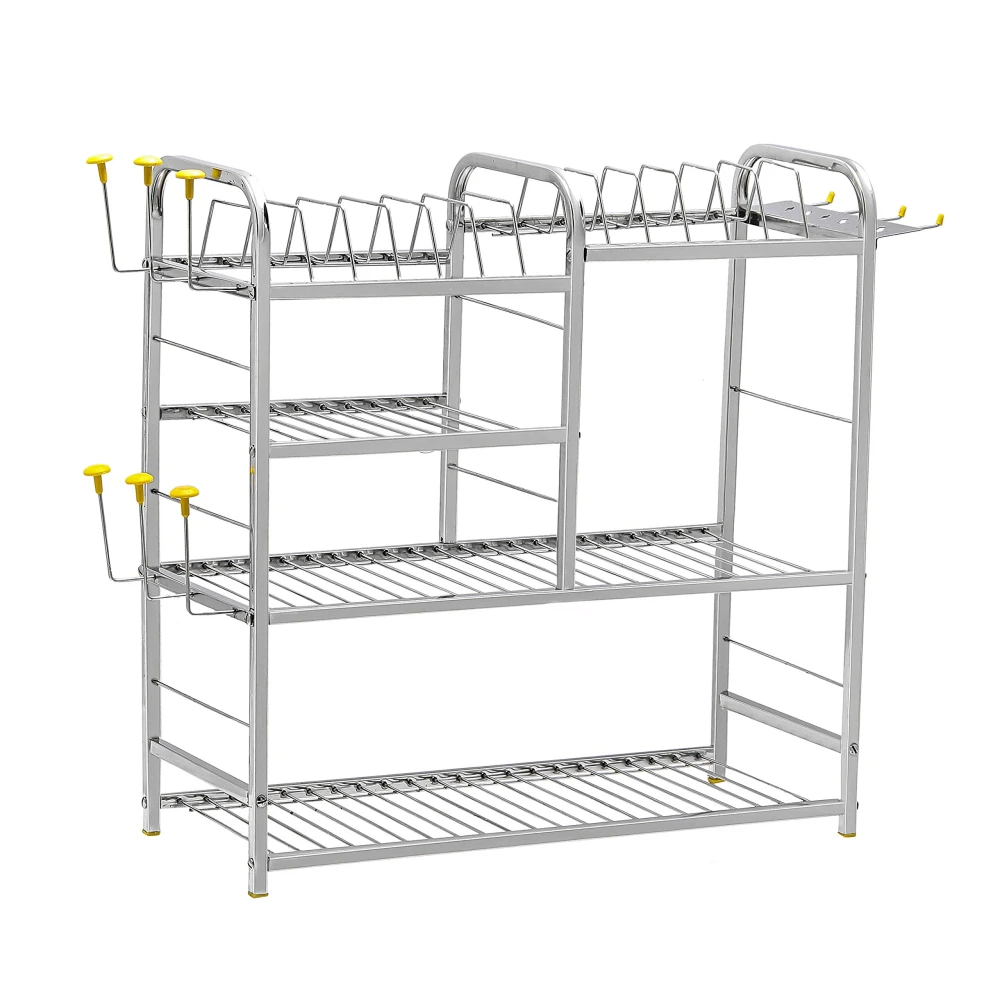 Palomino Wall Mount Utensils Rack | Stainless Steel Dish Stand | Plate Holder & Cutlery Organizer for kitchen(24 x 24 Inches)