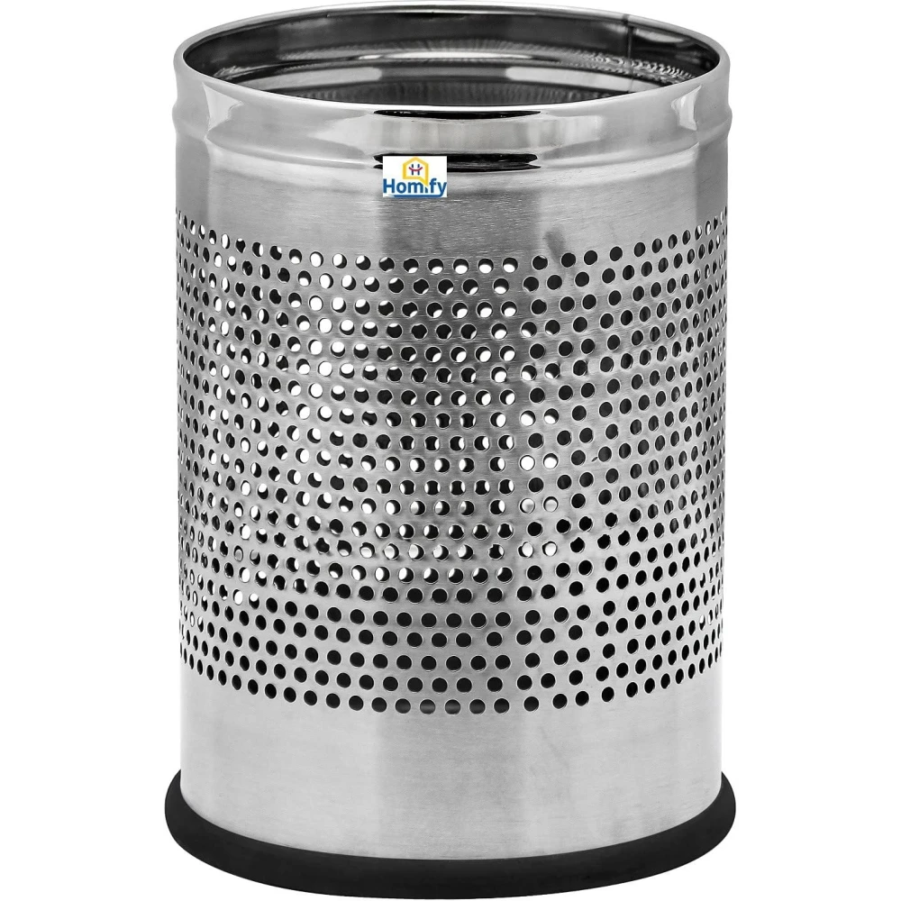 Homify Stainless Steel Perforated Pedal Dustbin with Plastic Bucket/Waste bin/Trash Bin/Garbage bin for Home & Office- 11 LTR