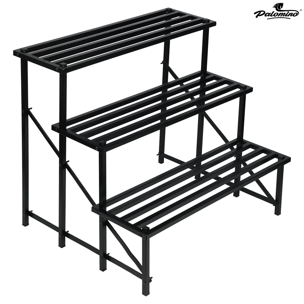 Palomino Indoor/Outdoor Flower Pot Stand Plant Stand Gamla Stand Pot Stand for Home 900MM Plant Container Set 3 Step (Metal)