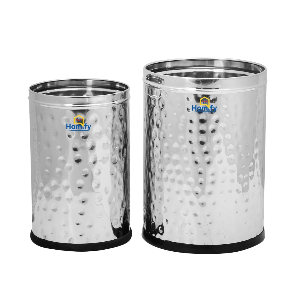 Palomino Combo Stainless Steel Plain Dustbin/Waste bin/Trash Bin/Garbage Steel Dustbin - 7 and 11 litre