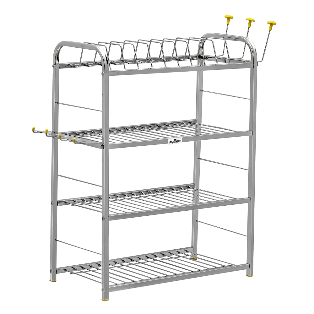 Palomino Stainless Steel 4 Layer Shelf Wall Mount Kitchen Dish Rack Kitchen Organizer (24 X 18 Inch)