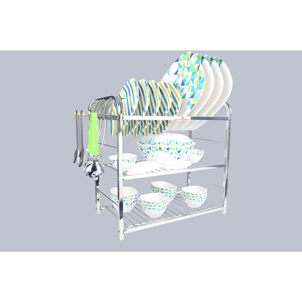 Palomino 3 Layer 18 Inch Kitchen Dish Rack Plate Cutlery Stand/Kitchen Utensils Rack/Modern Kitchen Storage Rack/18 * 18