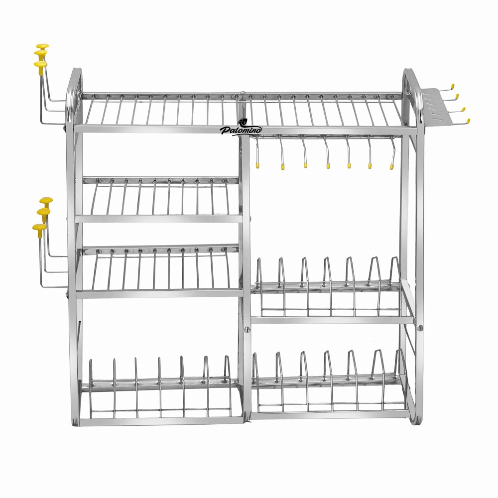Homify Stainless Steel 4 Layer Kitchen Rack Utensils Rack for Modern Kitchen Steel Rack (24 x 24 inch)