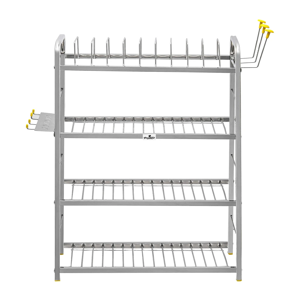 Homify Stainless Steel 4 Layer Shelf Wall Mount Kitchen Dish Rack Kitchen Organizer (24 X 18 Inch)